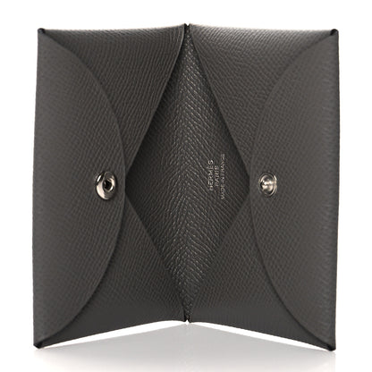 Hermes Epsom Calvi Card Case Gris Meyer 5 of 9