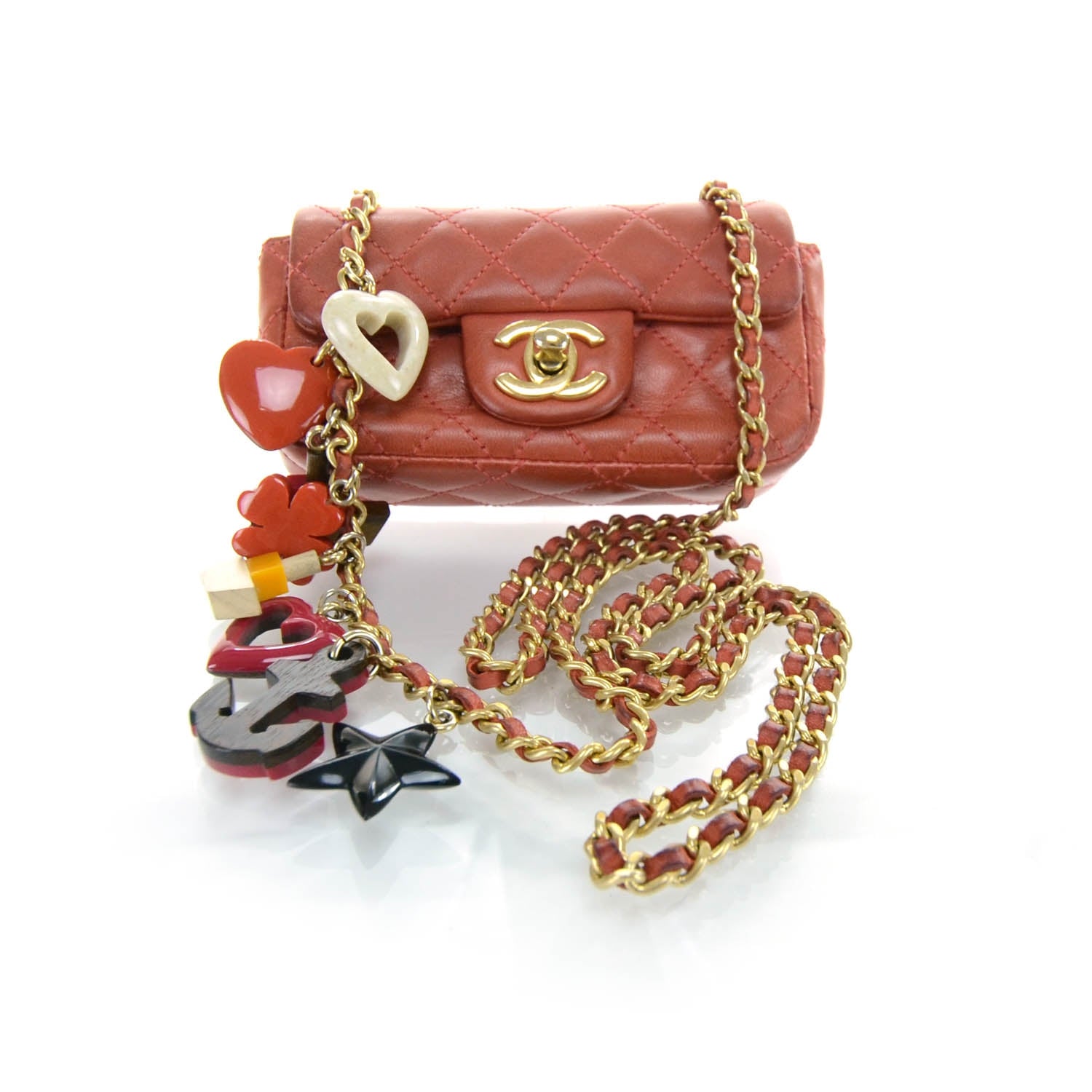 Chanel Lambskin Quilted Cruise Charm Mini Flap Red 1 of 13