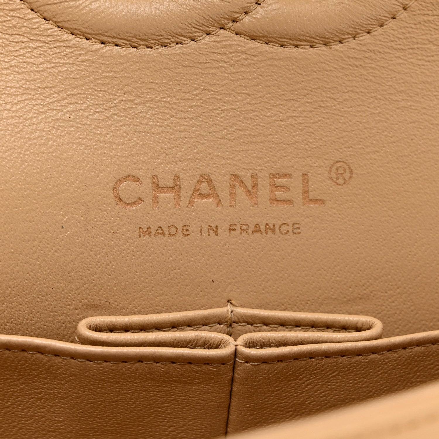 Chanel Lambskin Quilted Medium Double Flap Beige 6 of 9