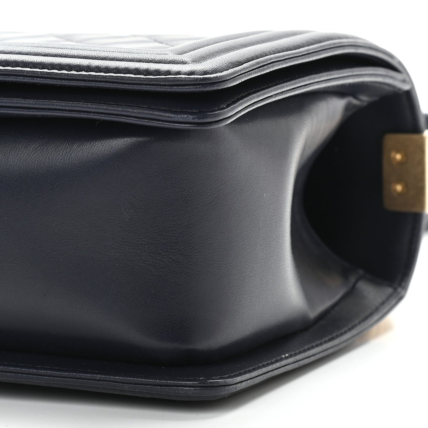 Lambskin Quilted Medium Boy Flap Dark Navy