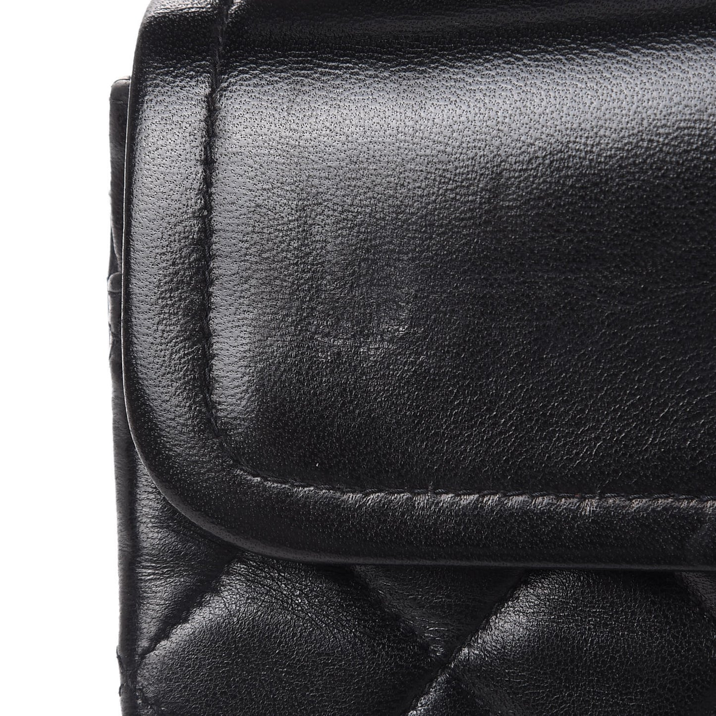 Lambskin Quilted Small Double Flap Black