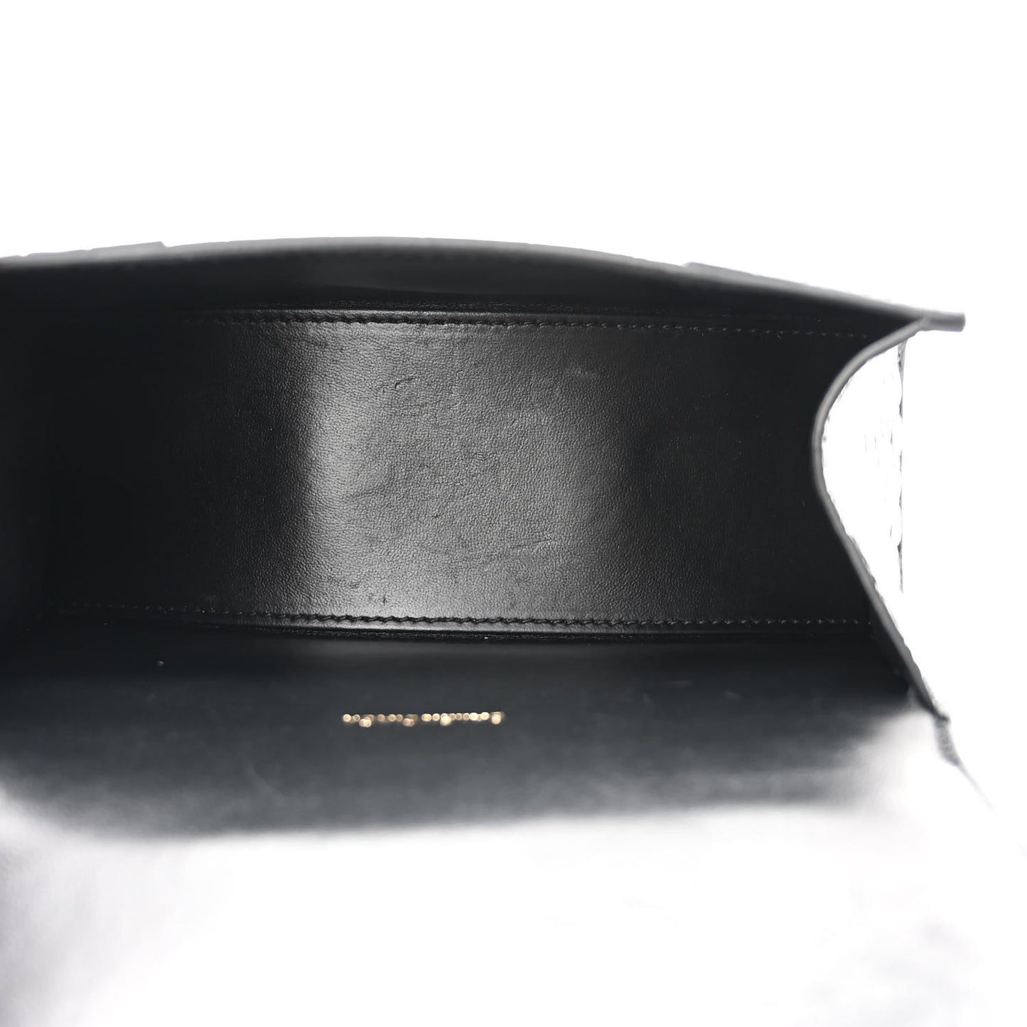 Shiny Calfskin Crocodile Embossed Hourglass Top Handle Bag XS Black
