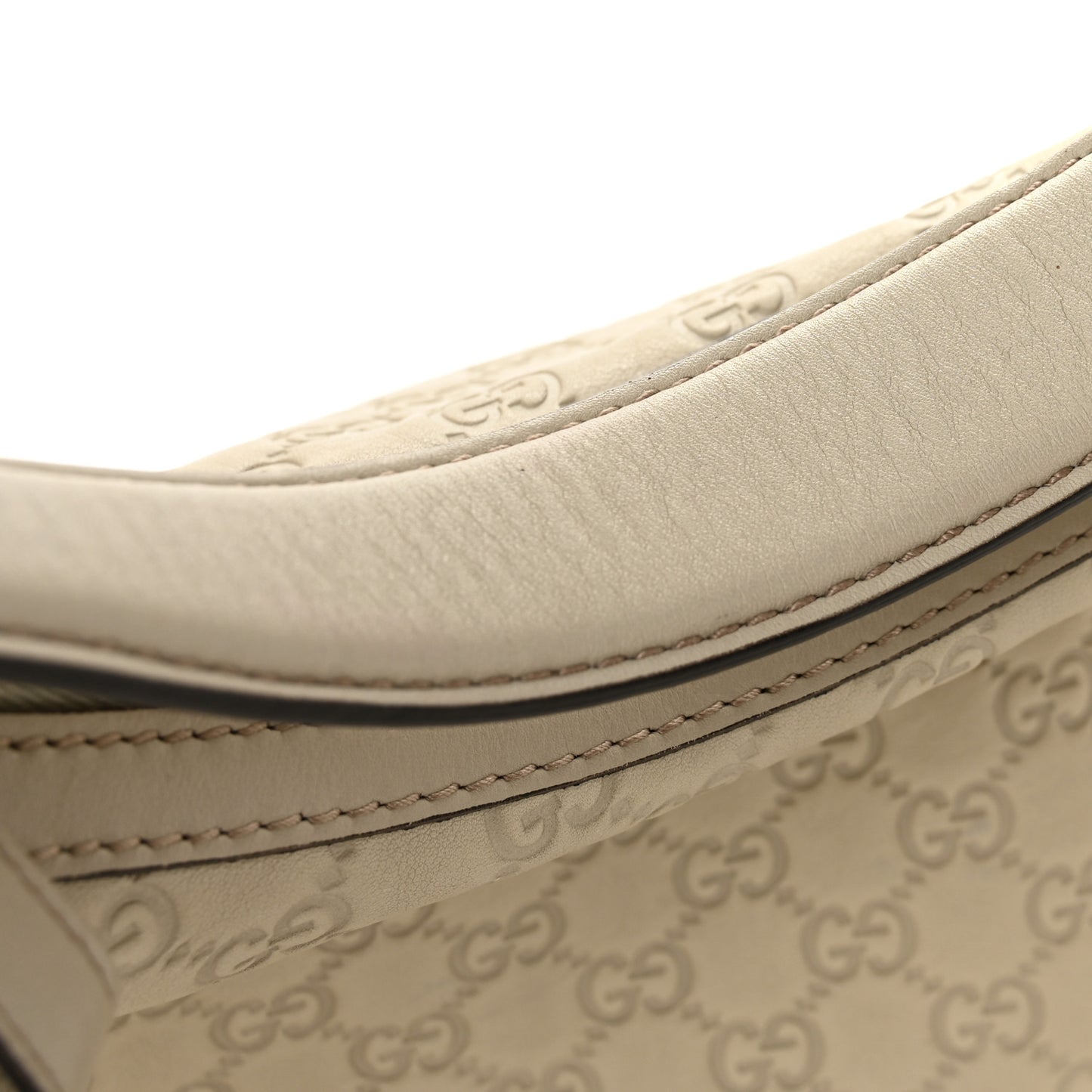 Guccissima Medium Lovely Heart Hobo Off White