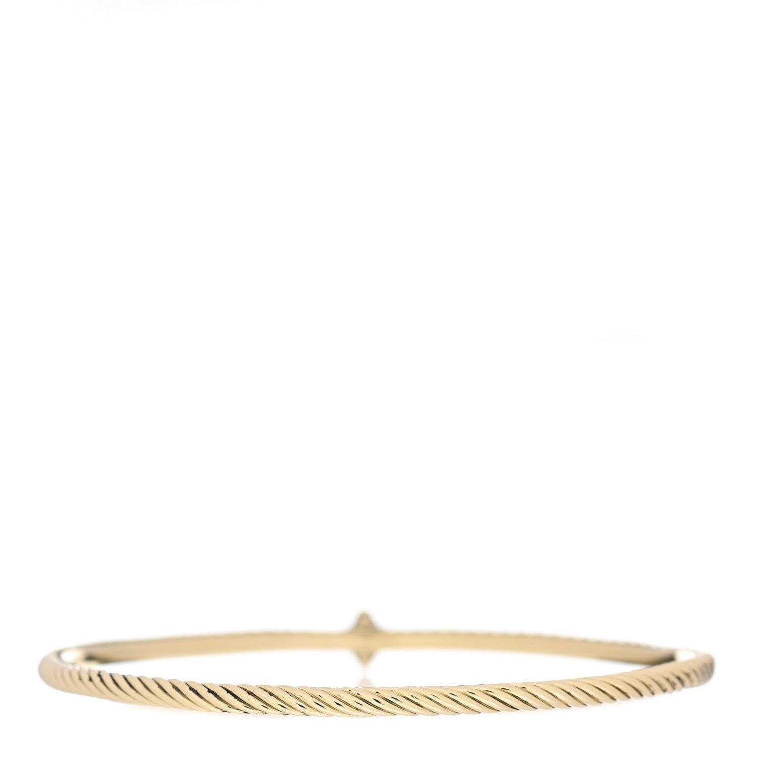 David Yurman 18K Yellow Gold Diamond Quatrefoil Bangle Bracelet 2 of 3