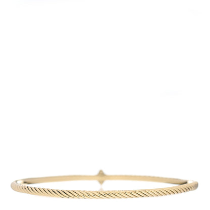 David Yurman 18K Yellow Gold Diamond Quatrefoil Bangle Bracelet 2 of 3