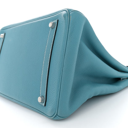 Hermes Taurillon Clemence Birkin 35 Blue Jean 10 of 20