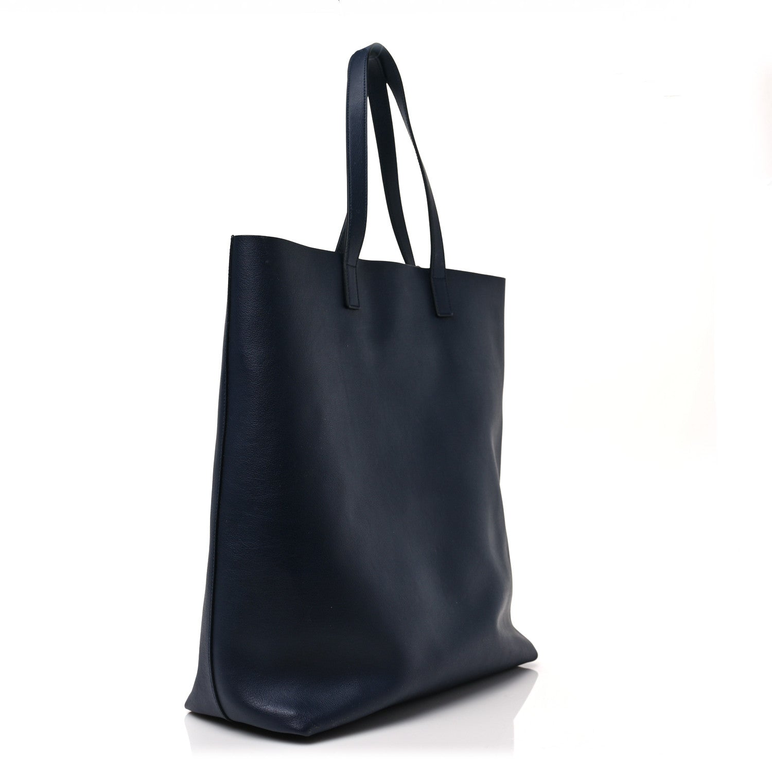 Saint Laurent Calfskin Bold Shopping Tote Navy Blue 3 of 6