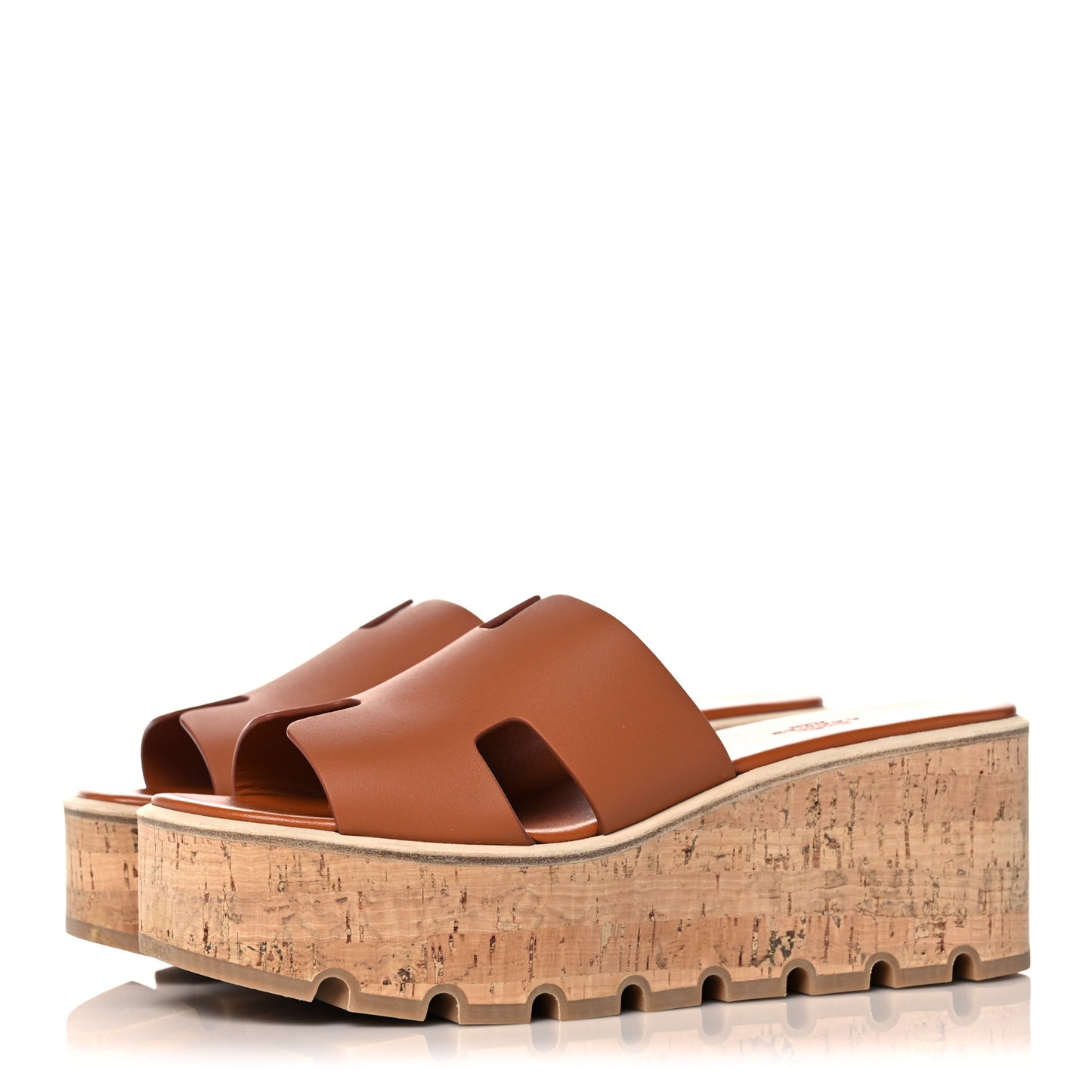 Calfskin Cork Eze 30 Sandals 39 Marron Glaise