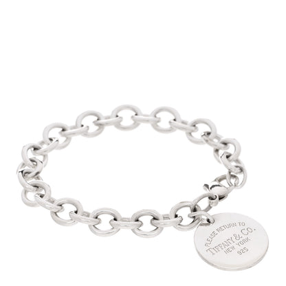 Tiffany Sterling Silver Return to Tiffany Round Tag Charm Bracelet 1 of 4