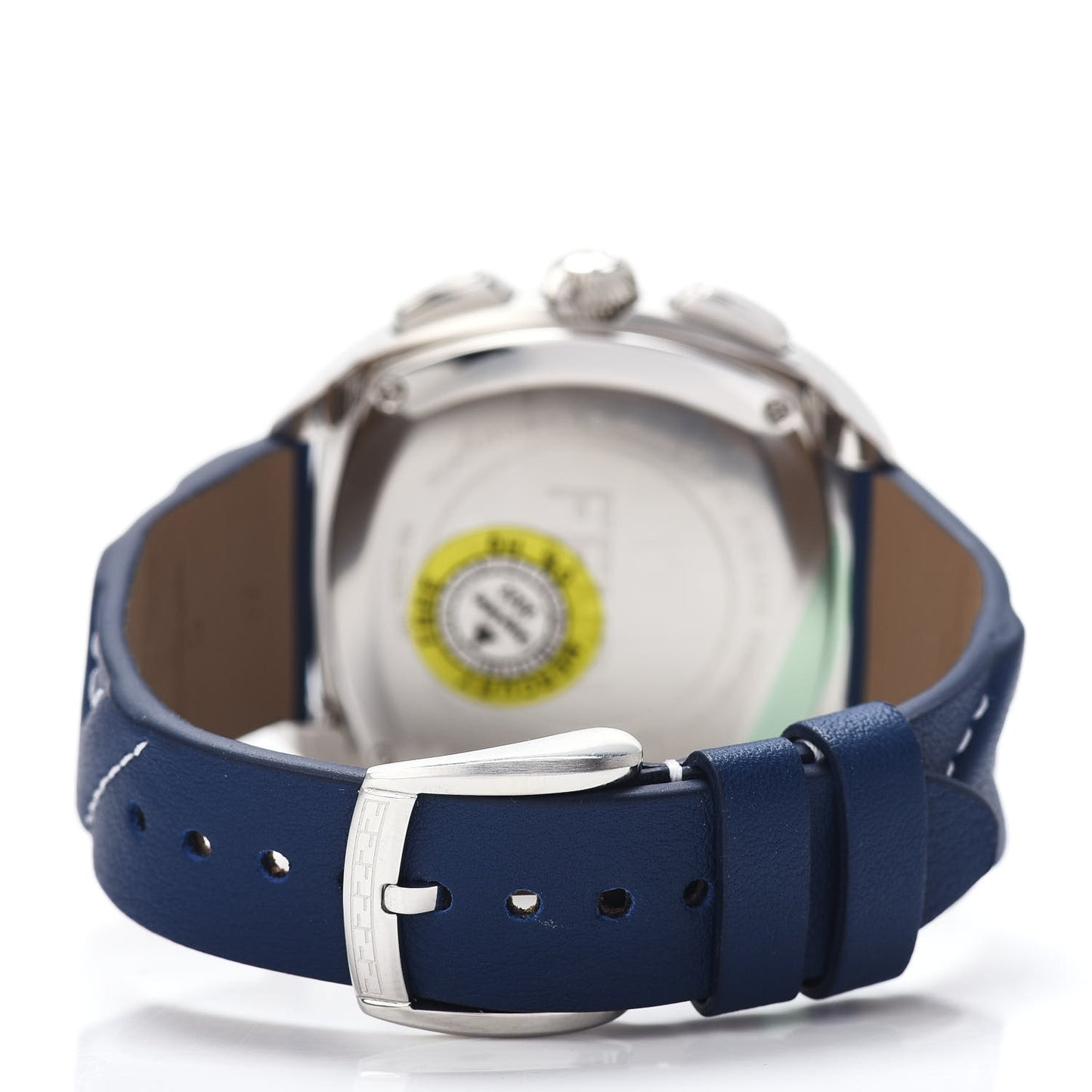 Stainless Steel Calfskin 44mm Momento Chronograph Quartz Watch Blue
