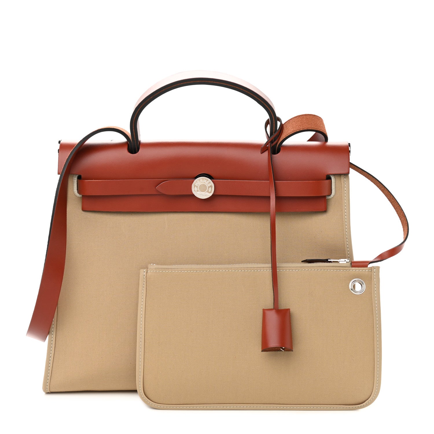 Hermes Vache Hunter Toile Officier Herbag Zip 31 PM Trench Cuivre 1 of 13