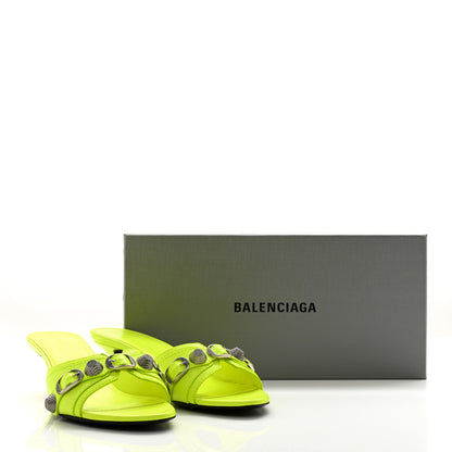 Balenciaga Agneau Arena Cagole 50mm Slide Sandals 39 Fluo Yellow 13 of 13