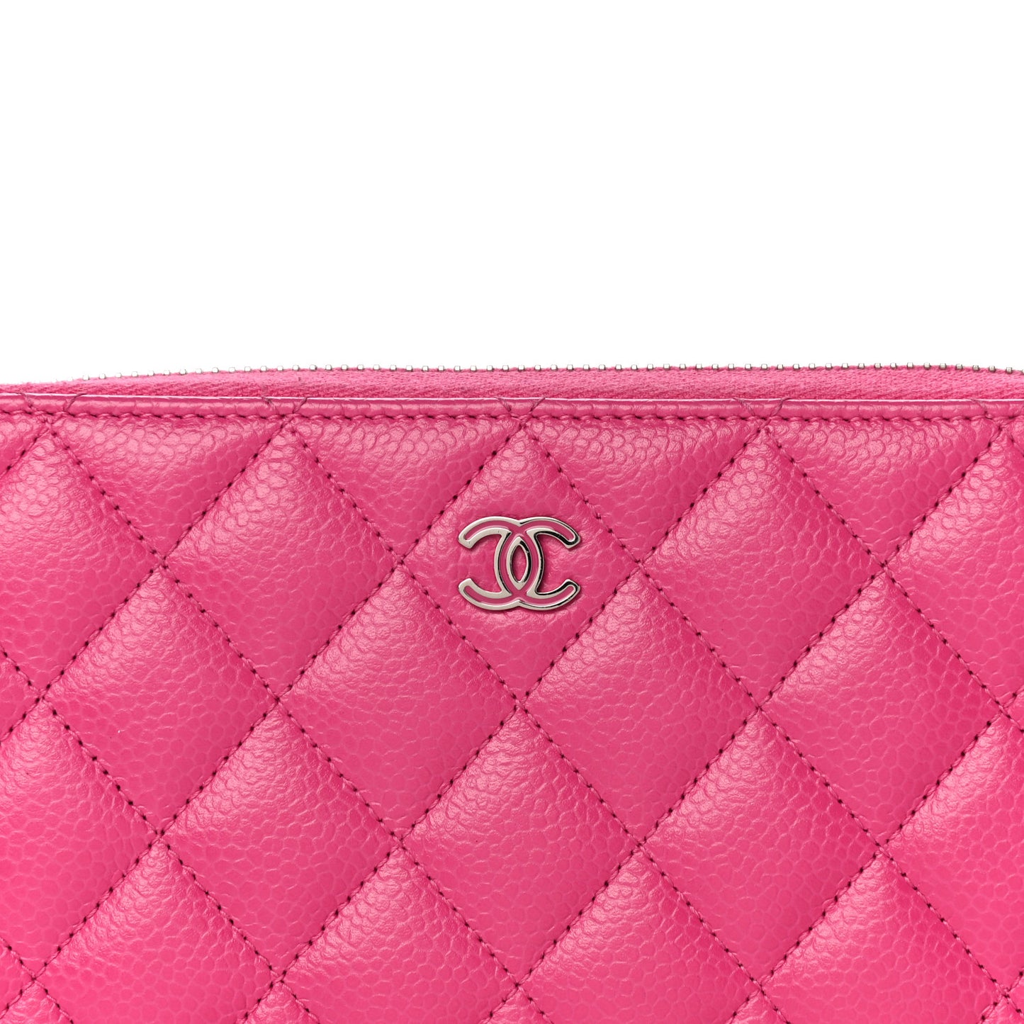 Caviar Quilted Large Gusset Zip Around Wallet Pink