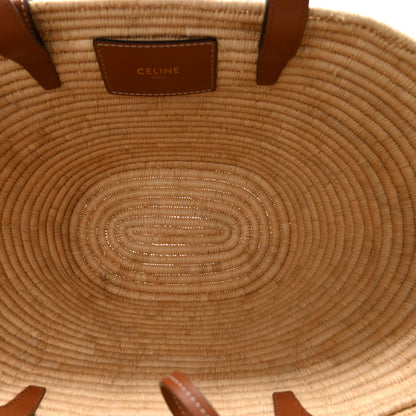 Celine Braided Raffia Calfskin Triomphe Small Panier Tan 6 of 12