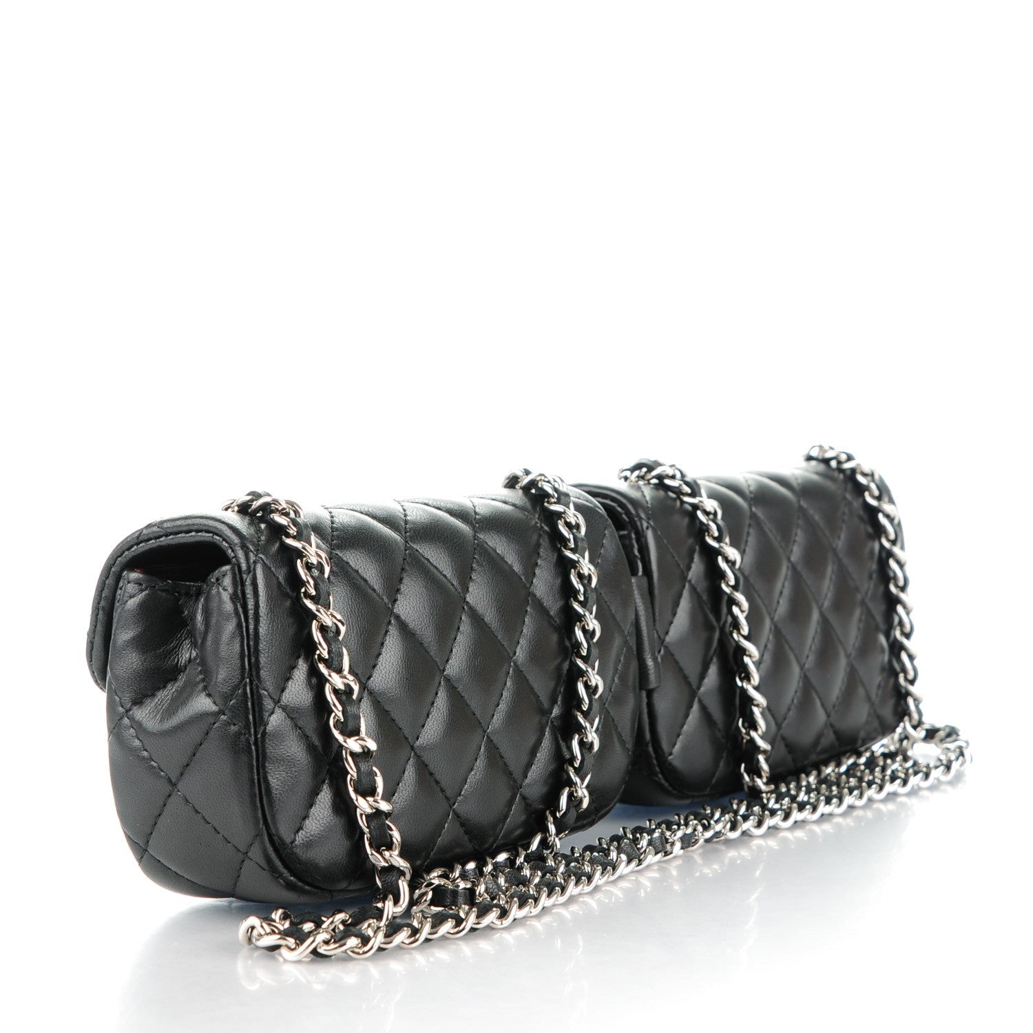 Chanel Lambskin Quilted Double Mini Flap Crossbody Black 3 of 7