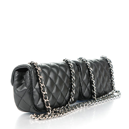 Chanel Lambskin Quilted Double Mini Flap Crossbody Black 3 of 7