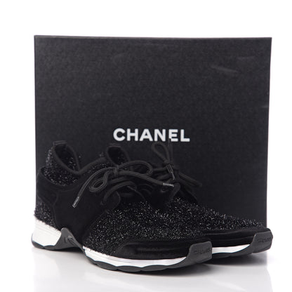 Chanel Stretched Fabric Velvet CC Womens Sneakers 40 Black 9 of 9