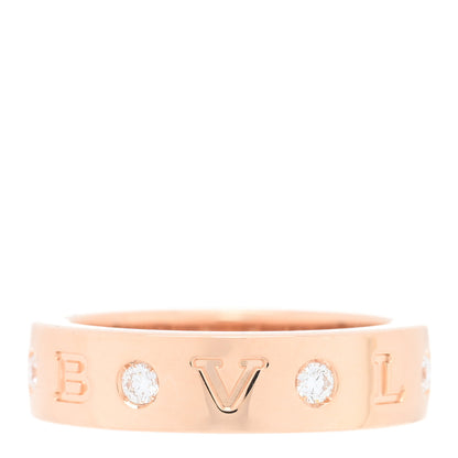 Bulgari 18K Rose Gold 7 Diamond B.Zero1 Essential Band Ring 51 5.75 1 of 5