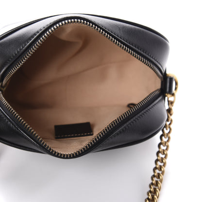 Gucci Calfskin Matelasse Mini GG Marmont Chain Shoulder Bag Black 6 of 10
