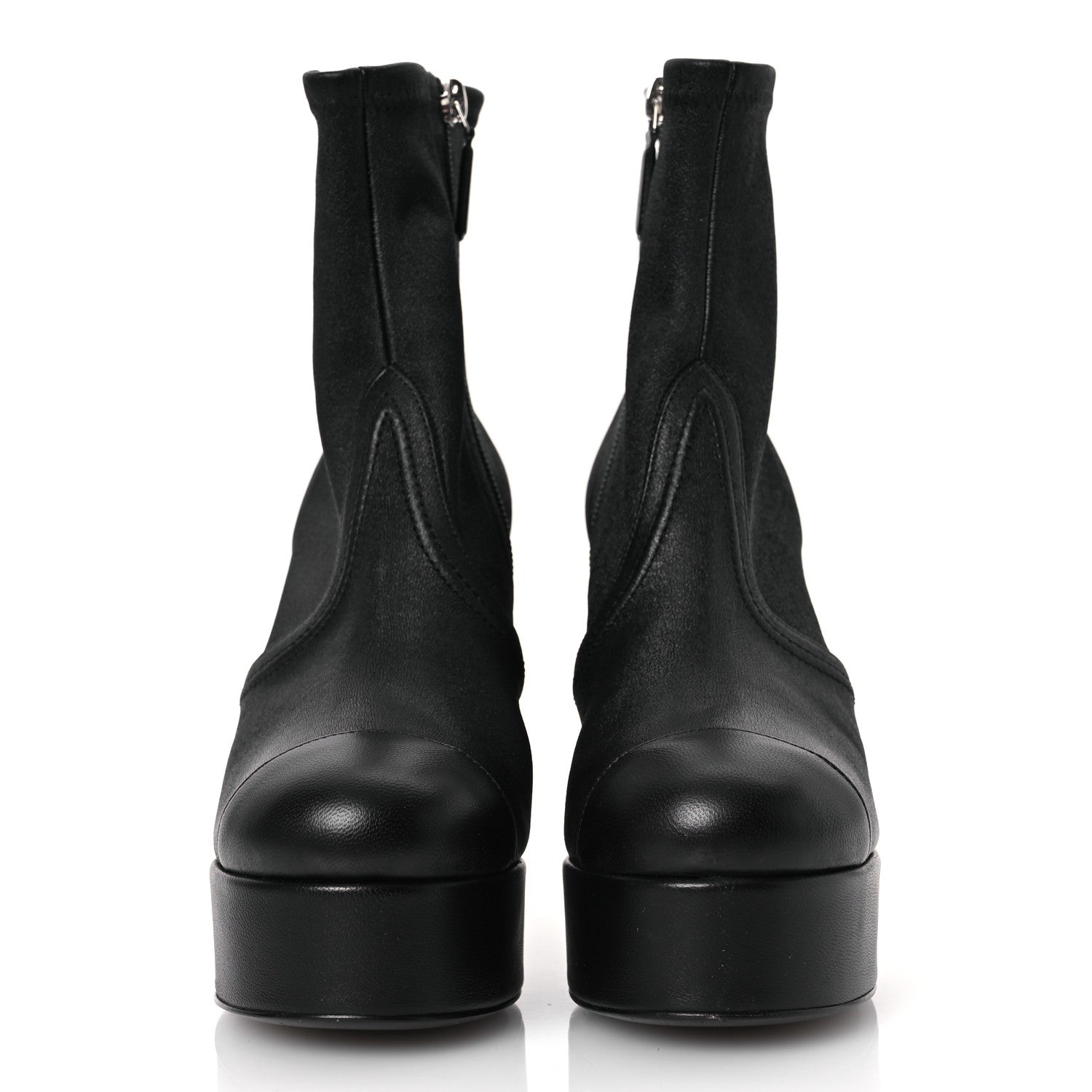 Chanel Lambskin Platform Short Boots 38 Black 3 of 14