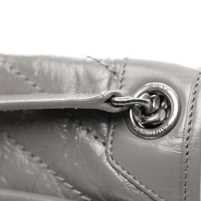 Saint Laurent Crinkled Calfskin Matelasse Monogram Medium Niki Chain Satchel Fog 13 of 13