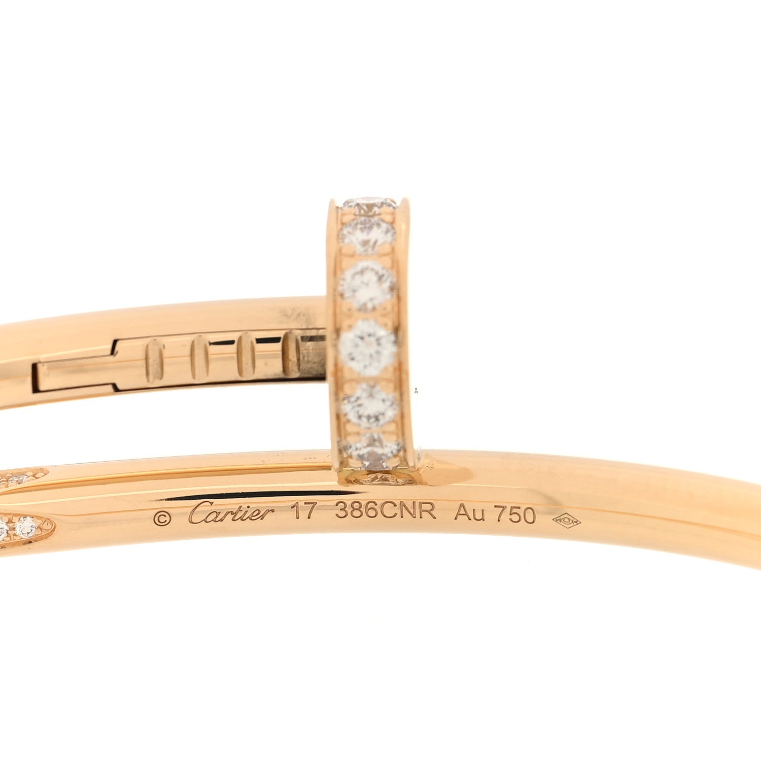 Cartier 18K Yellow Gold Diamond Juste Un Clou Bracelet 17 3 of 4