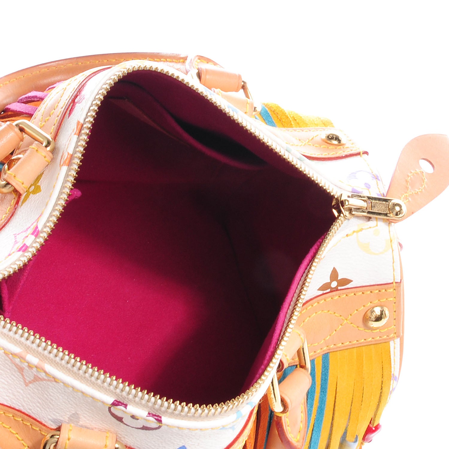 Louis Vuitton Monogram Multicolor Fringe Speedy 25 White 5 of 7
