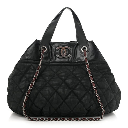 Chanel Iridescent Calfskin Quilted Large In The Mix Tote Black 1 of 10