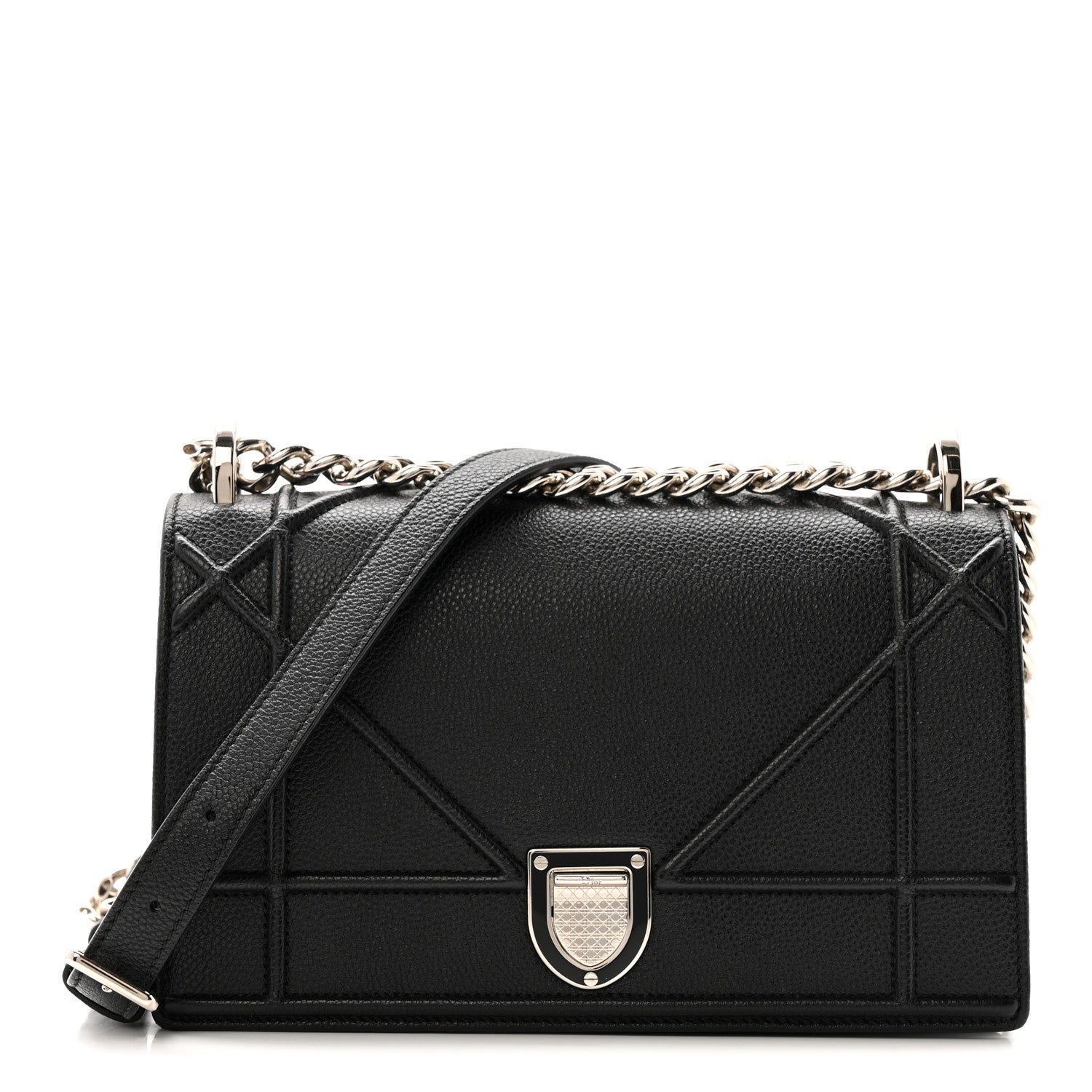 Christian Dior Grained Calfskin Small Diorama Flap Bag Black 1 of 11
