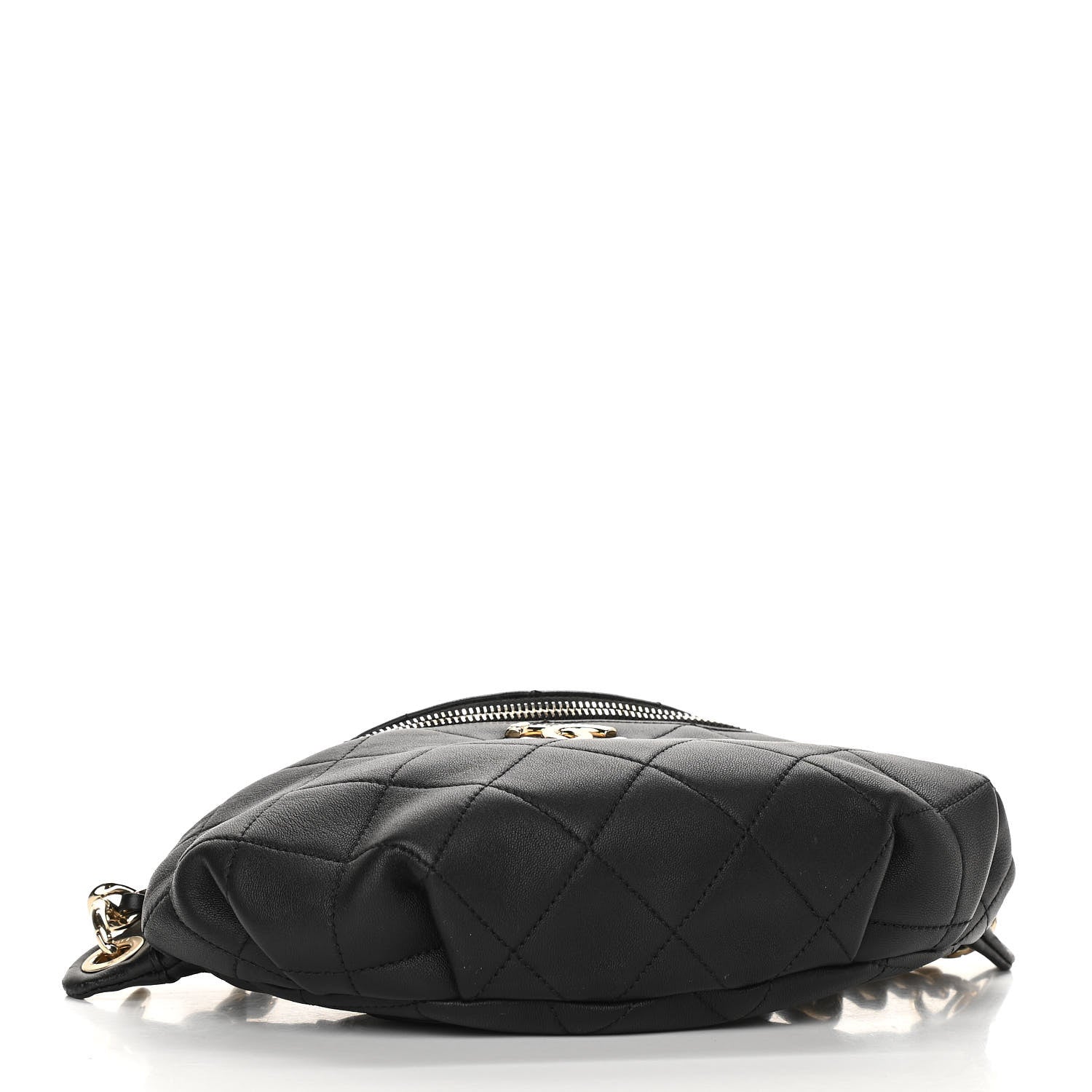 Chanel Lambskin Quilted Resin Bi-Color Waist Bag Fanny Pack Black 4 of 10