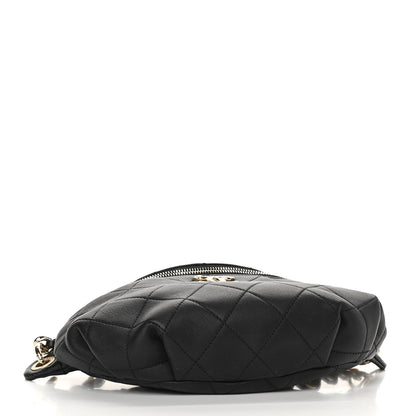Chanel Lambskin Quilted Resin Bi-Color Waist Bag Fanny Pack Black 4 of 10