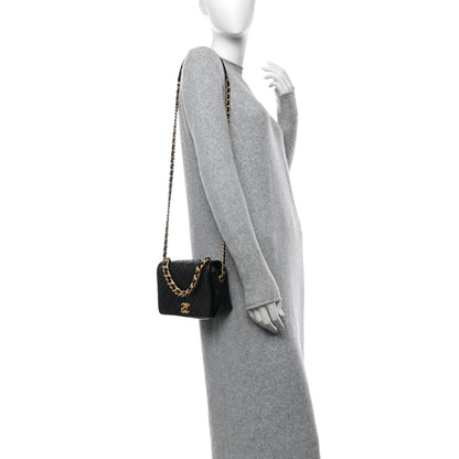 Chanel Shiny Lambskin Quilted Small Fashion Therapy Flap Bag Black 2 of 11