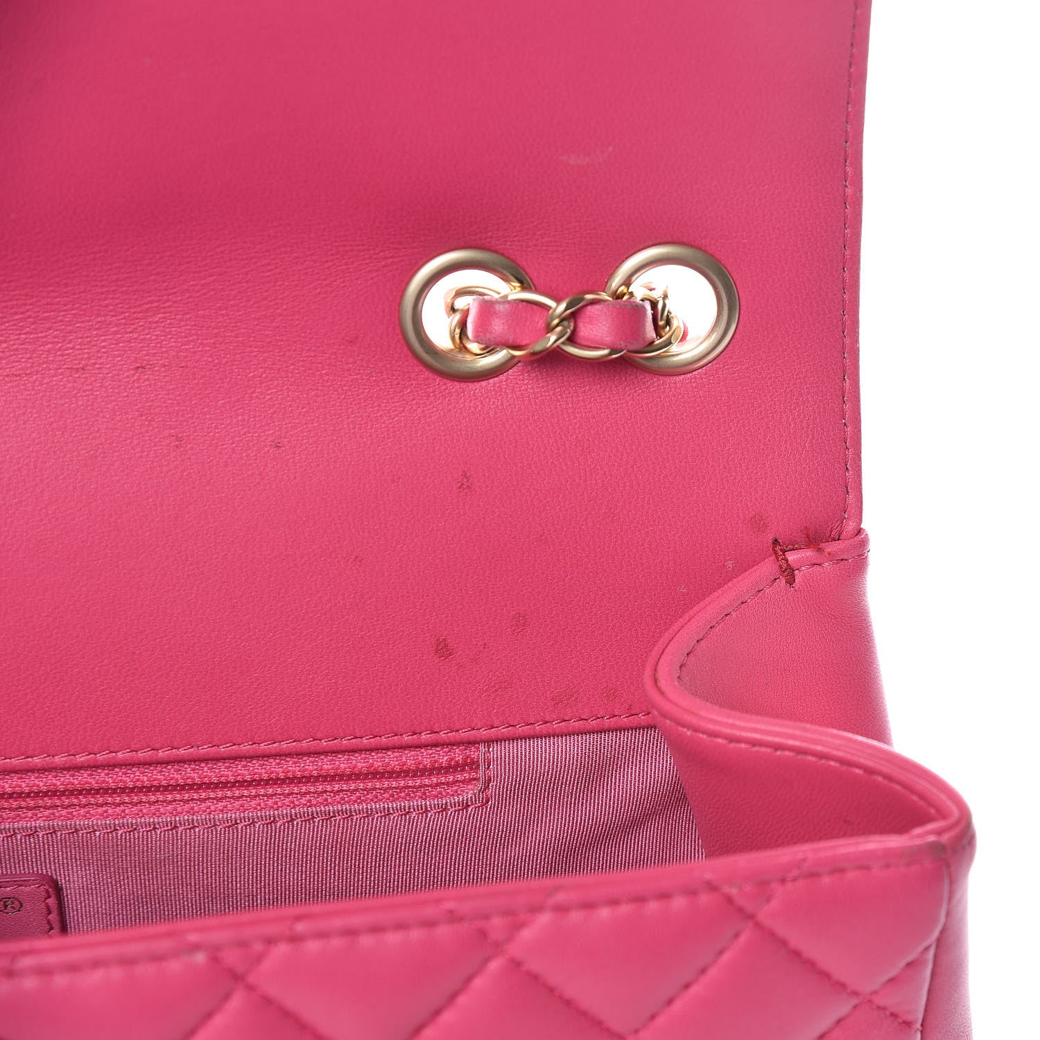 Chanel Lambskin Quilted Jumbo Mademoiselle Chic Flap Fuchsia 11 of 32