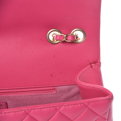Chanel Lambskin Quilted Jumbo Mademoiselle Chic Flap Fuchsia 11 of 32