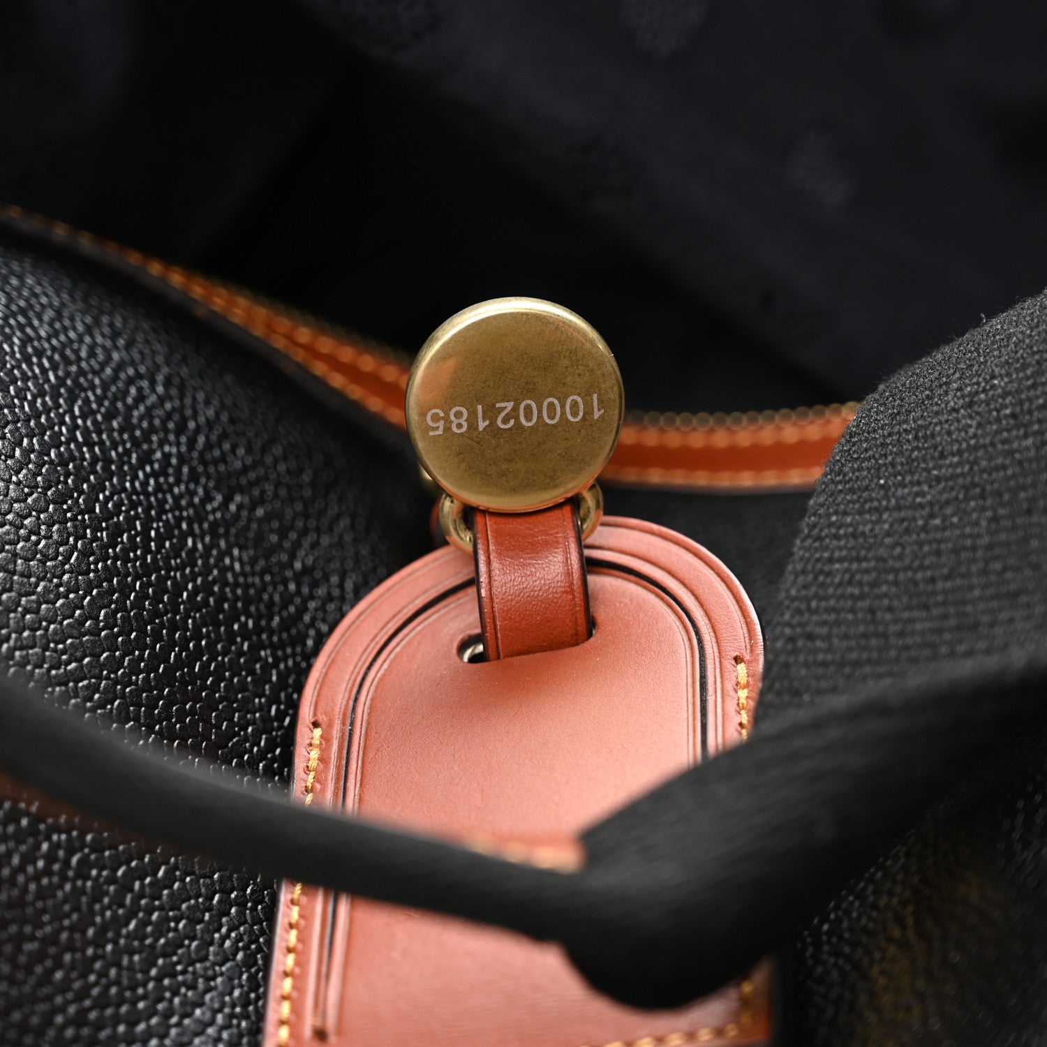 Mulberry Eco Scotchgrain Calfskin Heritage Day Clipper Medium Duffle Bag Black Cognac 8 of 11