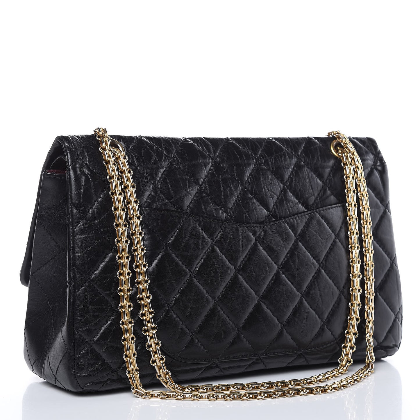Aged Calfskin Quilted 2.55 Reissue 227 Flap Black