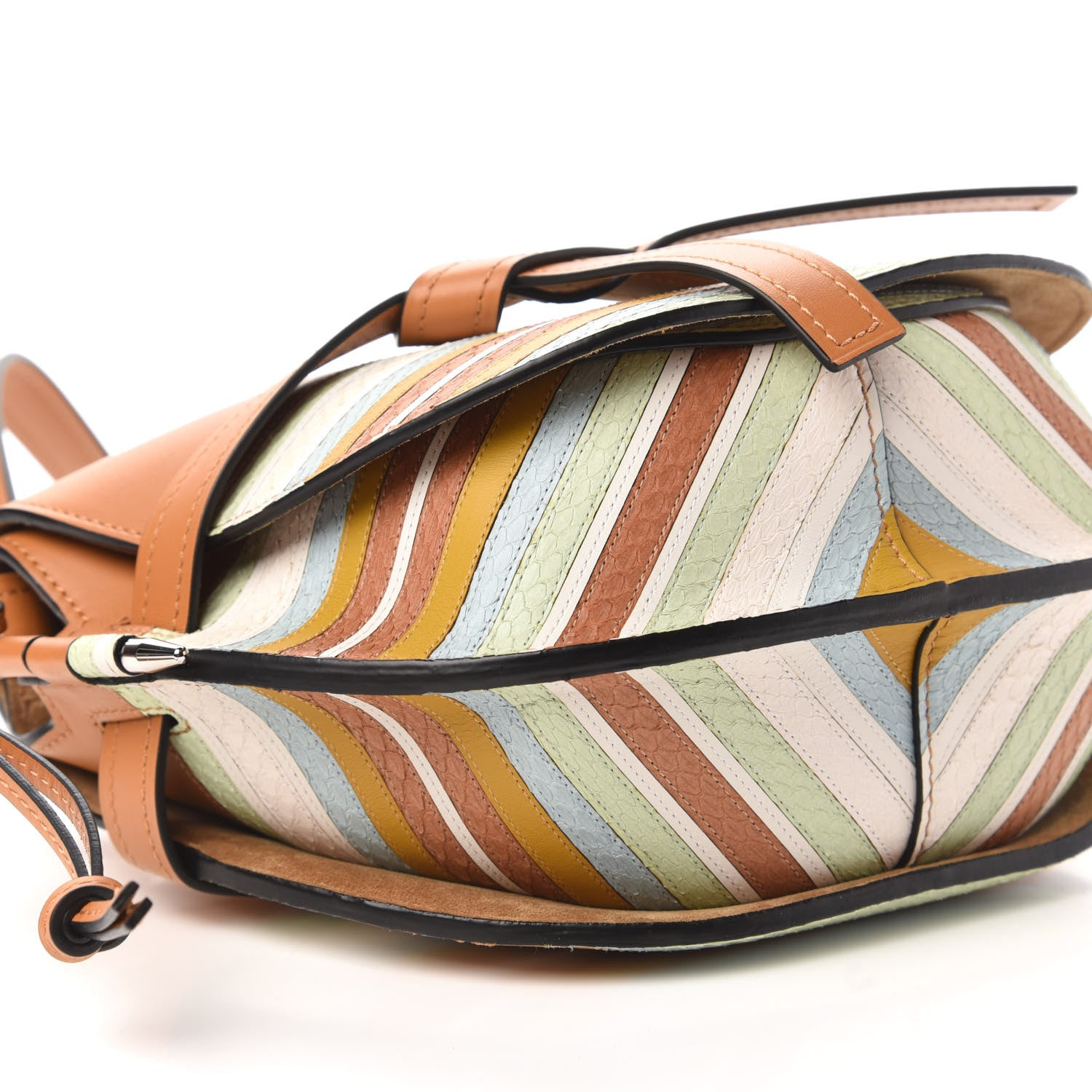 Loewe Snake Embossed Calfskin Striped Gate Crossbody Bag Multicolor 6 of 10