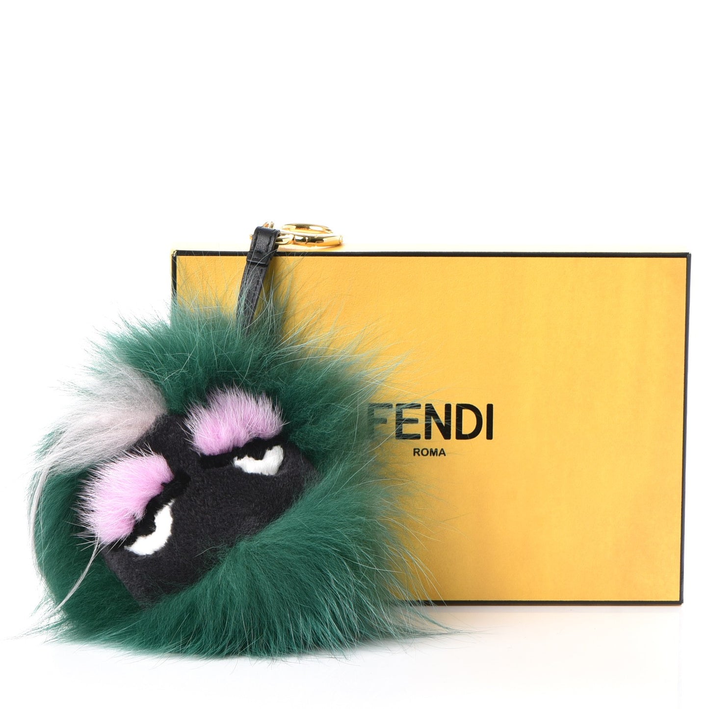 Fox Rabbit Goat Mink Fur Vitello Flamingo Minty Monster Bag Bug Charm Green Apple Multicolor