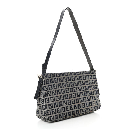 Fendi Zucchino Shoulder Bag Navy 3 of 12