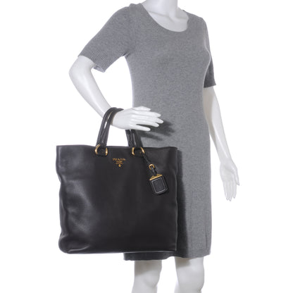 Prada Vitello Daino Tote Teak 2 of 11