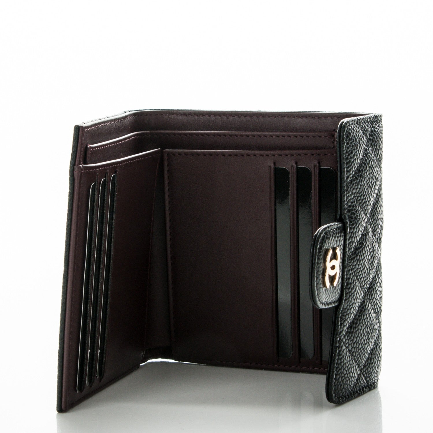 Chanel Caviar Quilted Compact Flap Wallet Black 5 of 7