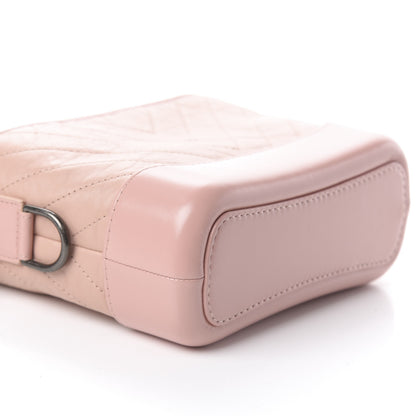 Chanel Aged Calfskin Chevron Quilted Small Gabrielle Hobo Pink 6 of 7