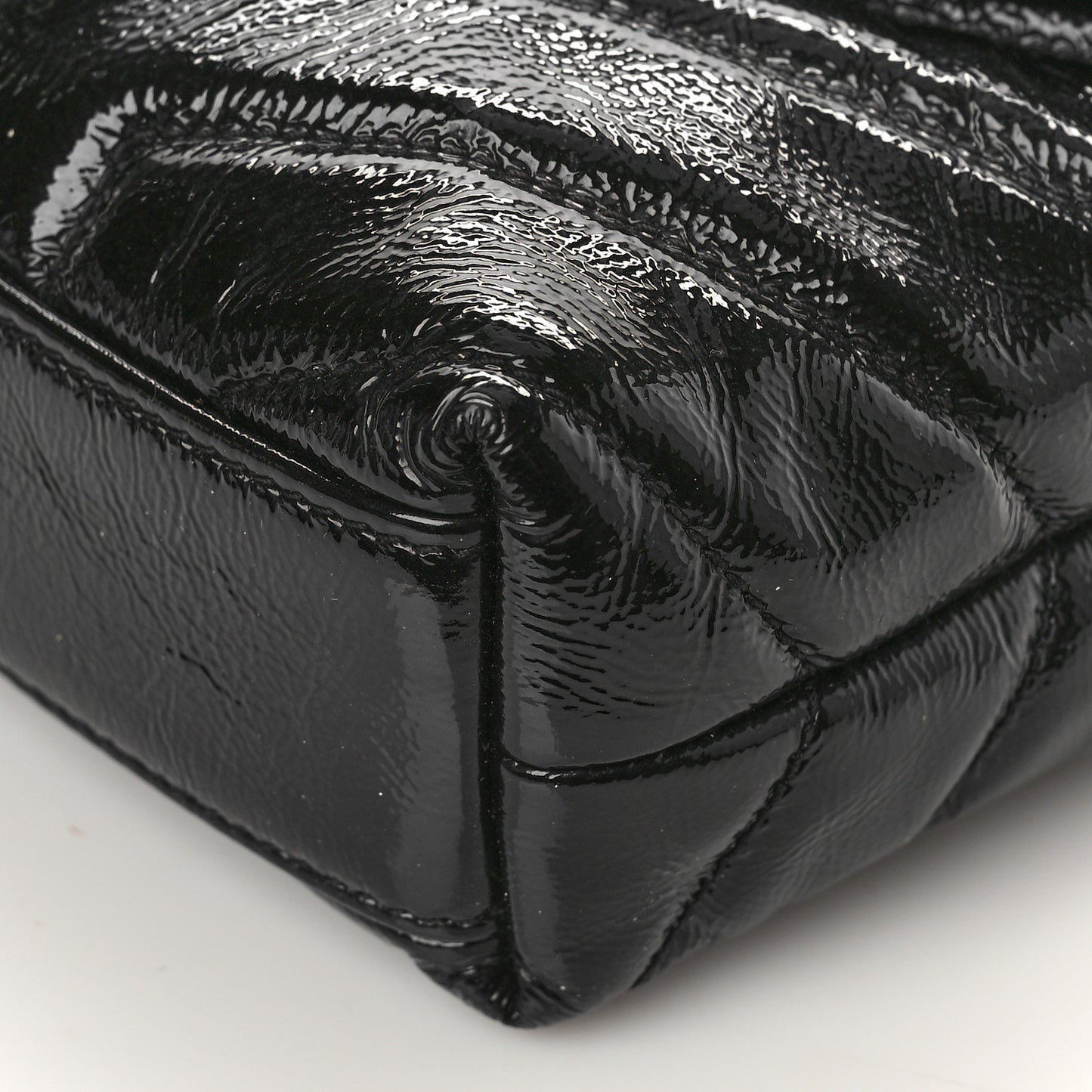 Patent Y Quilted Monogram Toy Loulou Crossbody Bag Black