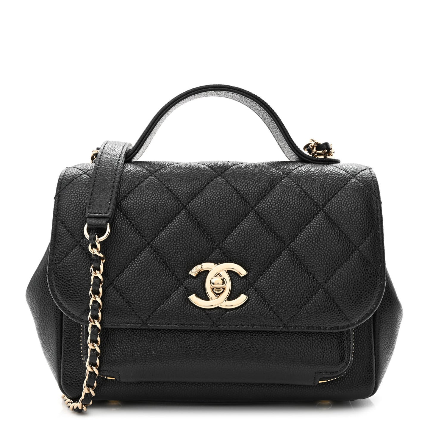 Caviar Quilted Small Business Affinity Flap Black