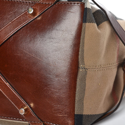 Burberry House Check Bridle Calfskin Small Salisbury Tote Tan 13 of 16