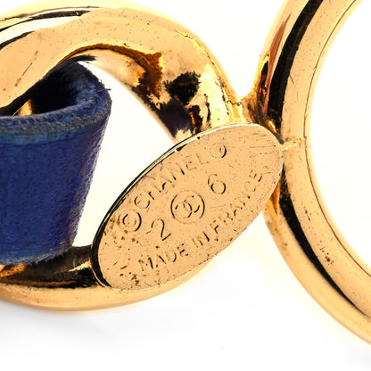 Chanel Lambskin Chain Bracelet Blue Gold 4 of 4