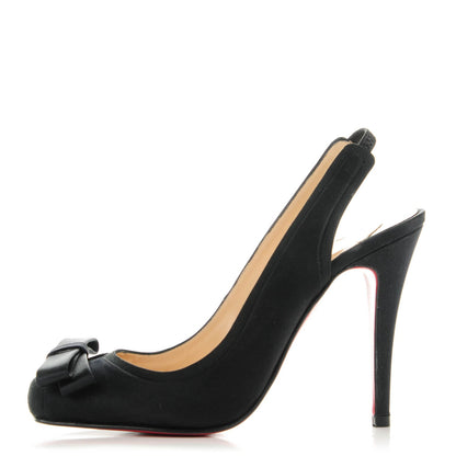 Christian Louboutin Crepe Satin Nooka 100 Pumps 37 Black 1 of 7