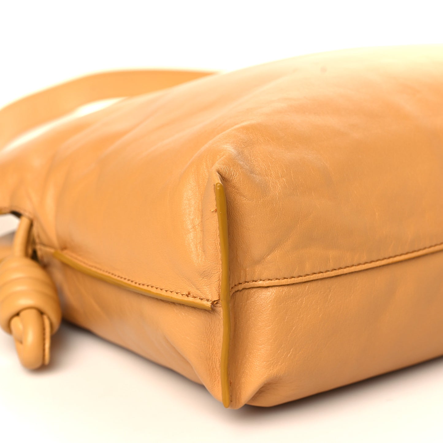 Calfskin Flamenco Puffer Knot Bag Camel