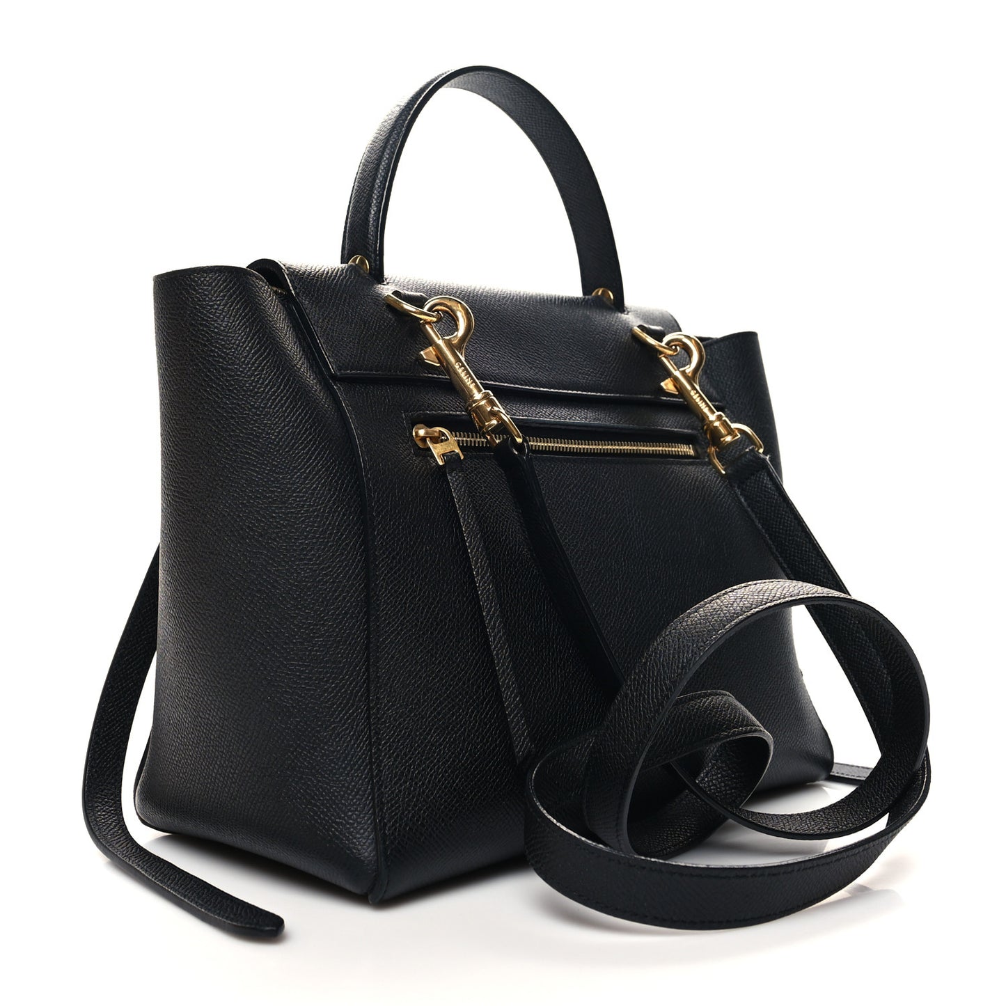 Grained Calfskin Micro Belt Bag Black