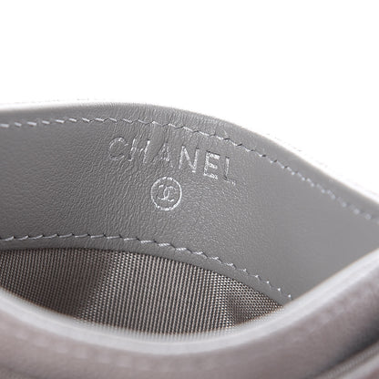 Chanel Caviar Quilted Boy Card Holder Grey 7 of 10